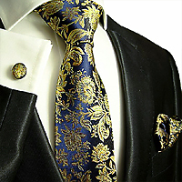 Набор мужской в коробке: галстук, запонки, платок